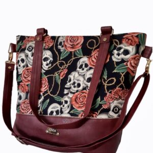QUANGA TASCHE BLACK ROSES RED
