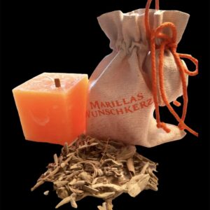 RÄUCHER Edition - eckige Wunschkerze orange